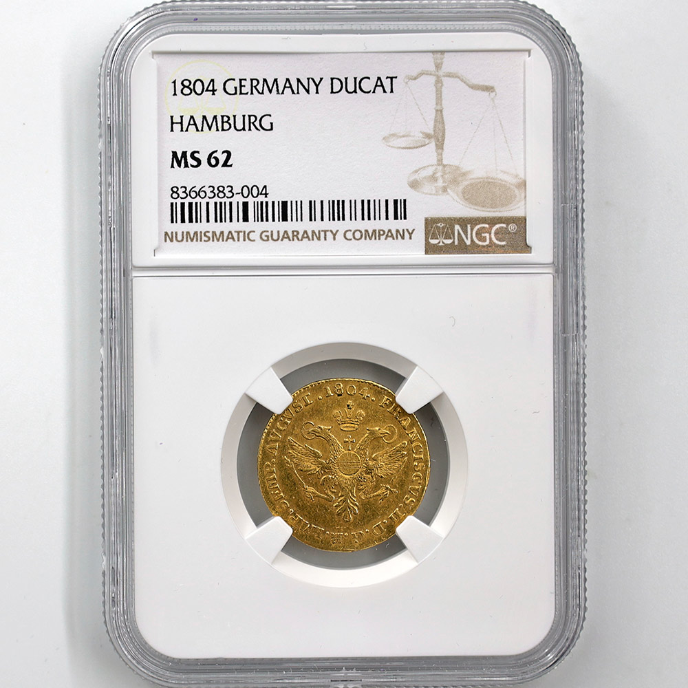 1804 Germany Joseph II Hamburg 1 Ducat 3.49 Grams Gold Coin NGC MS 62