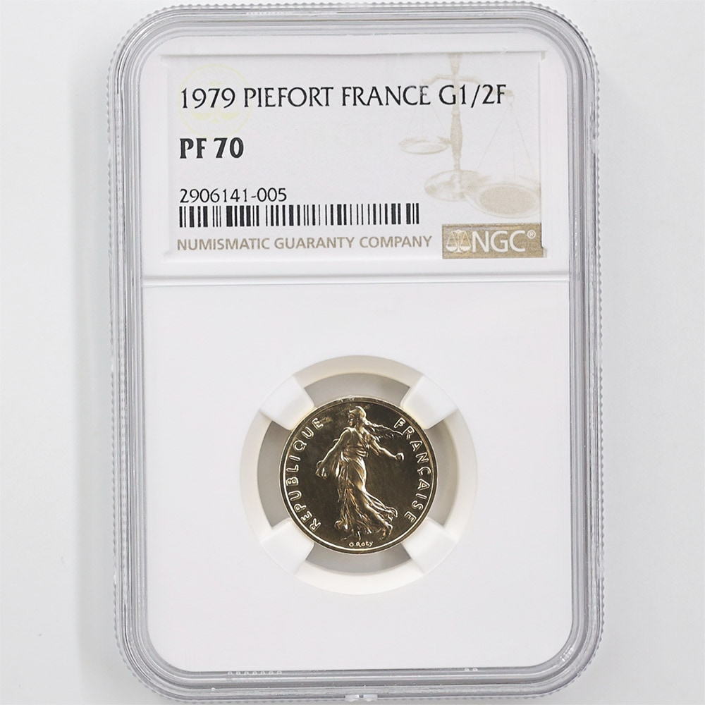 1979 France The Sower Piefort 1/2 Franc Gold Coin Proof NGC PF 70