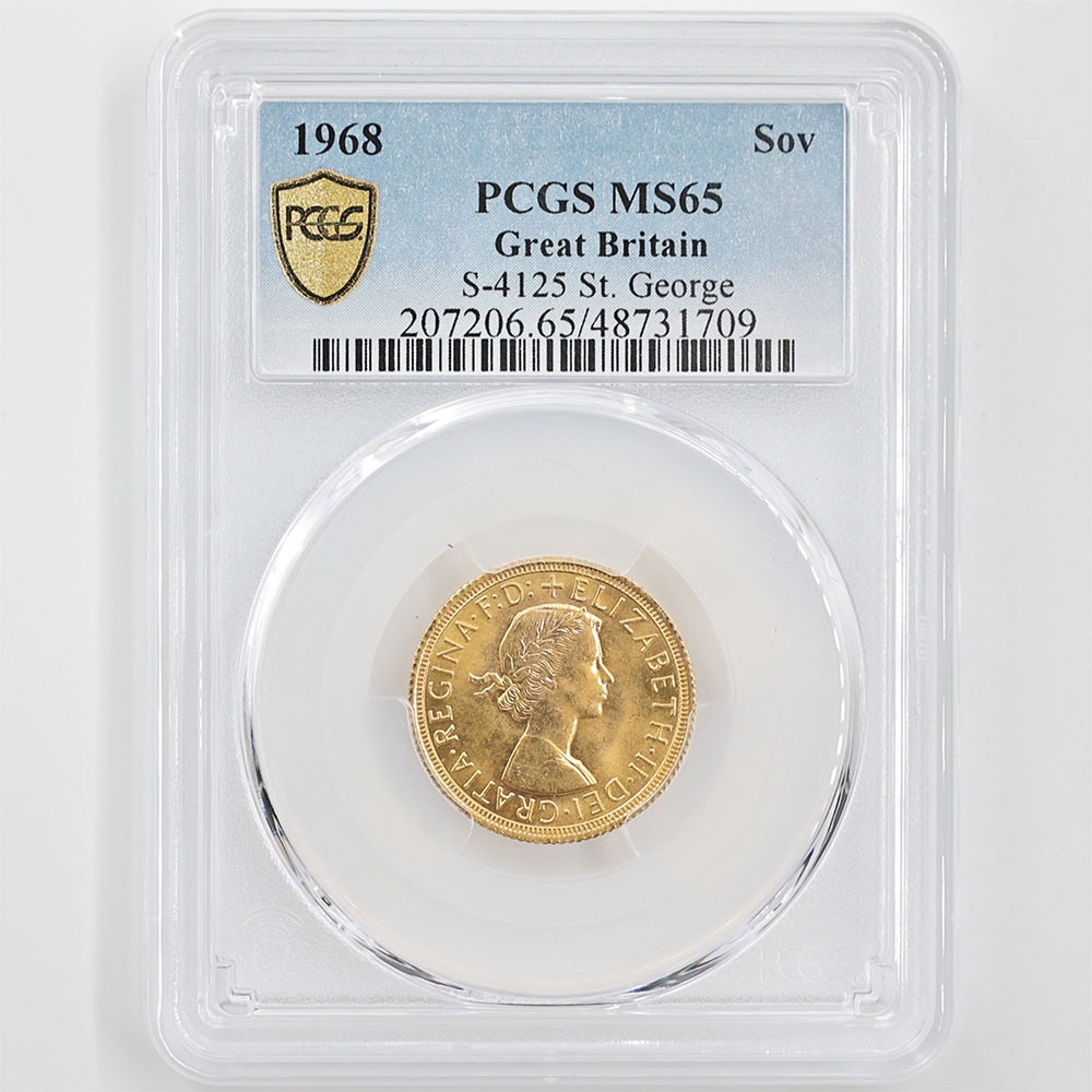 1968 Great Britain Elizabeth II Sovereign Gold Coin PCGS MS 65