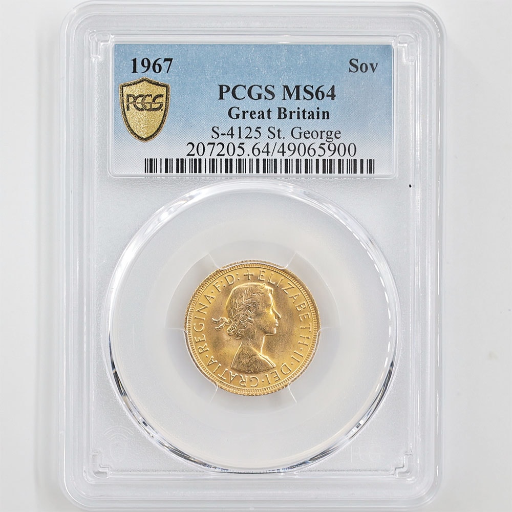 1967 Great Britain Elizabeth II Sovereign Gold Coin PCGS  MS 64