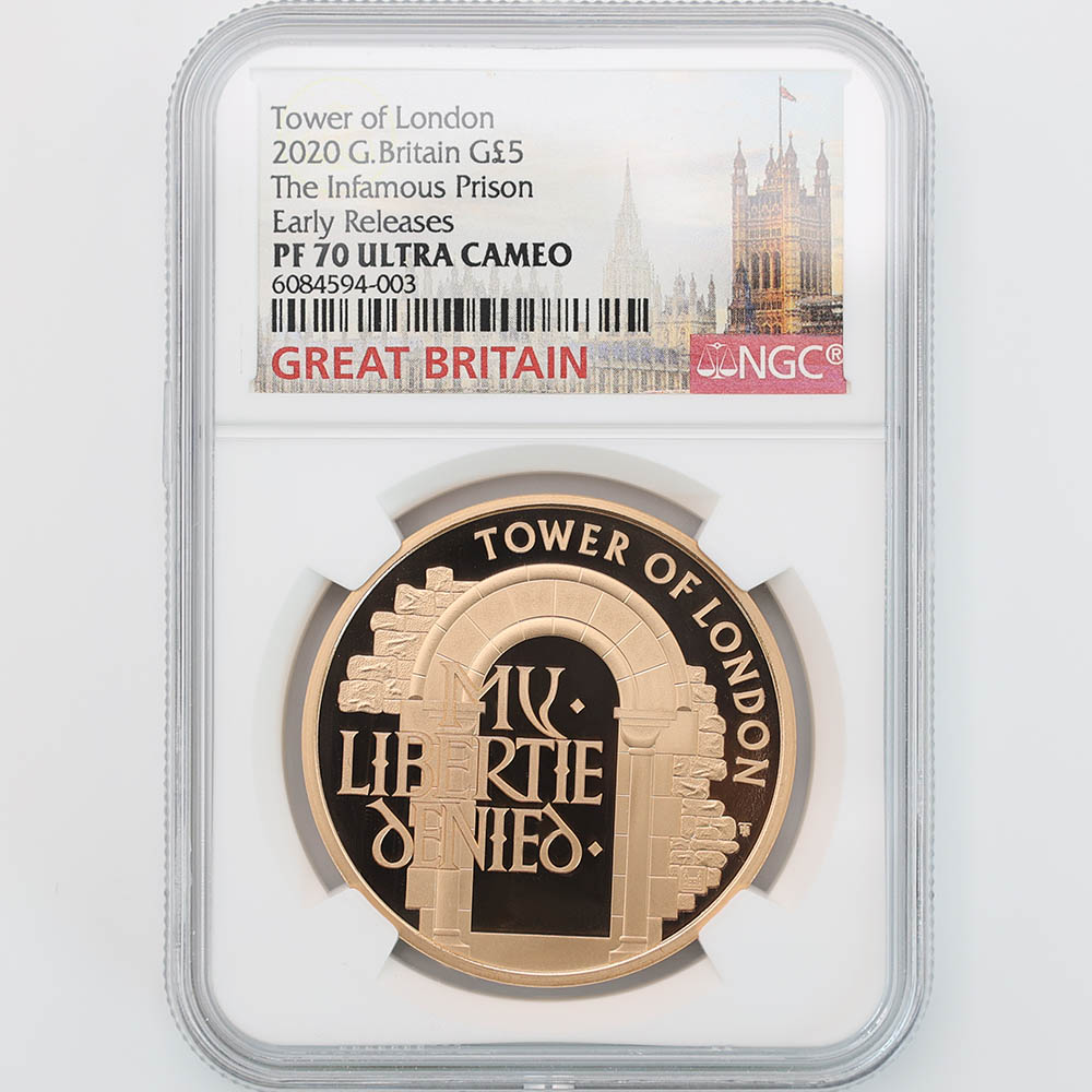 2020 Great Britain Tower of London The Infamous Prison 5Pounds 39.94Grams Gold Proof Coin NGC PF 70 UC ER