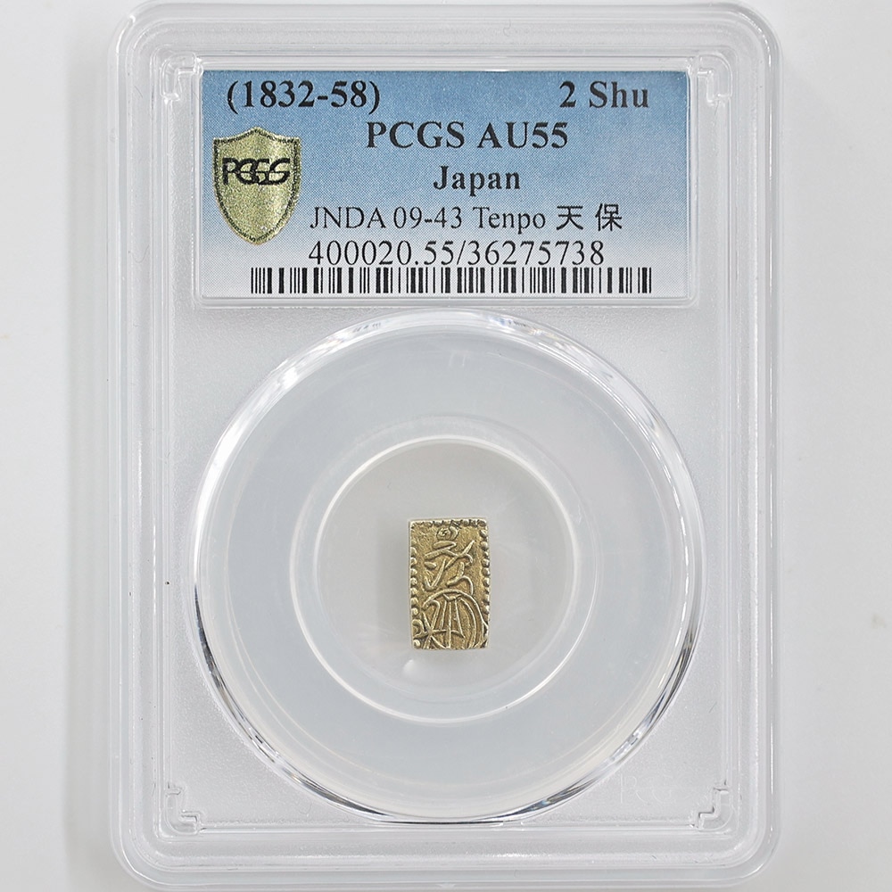 1832-1858 Japan Tenpo 2 Shu 1.62 Grams Gold Coin PCGS AU 55