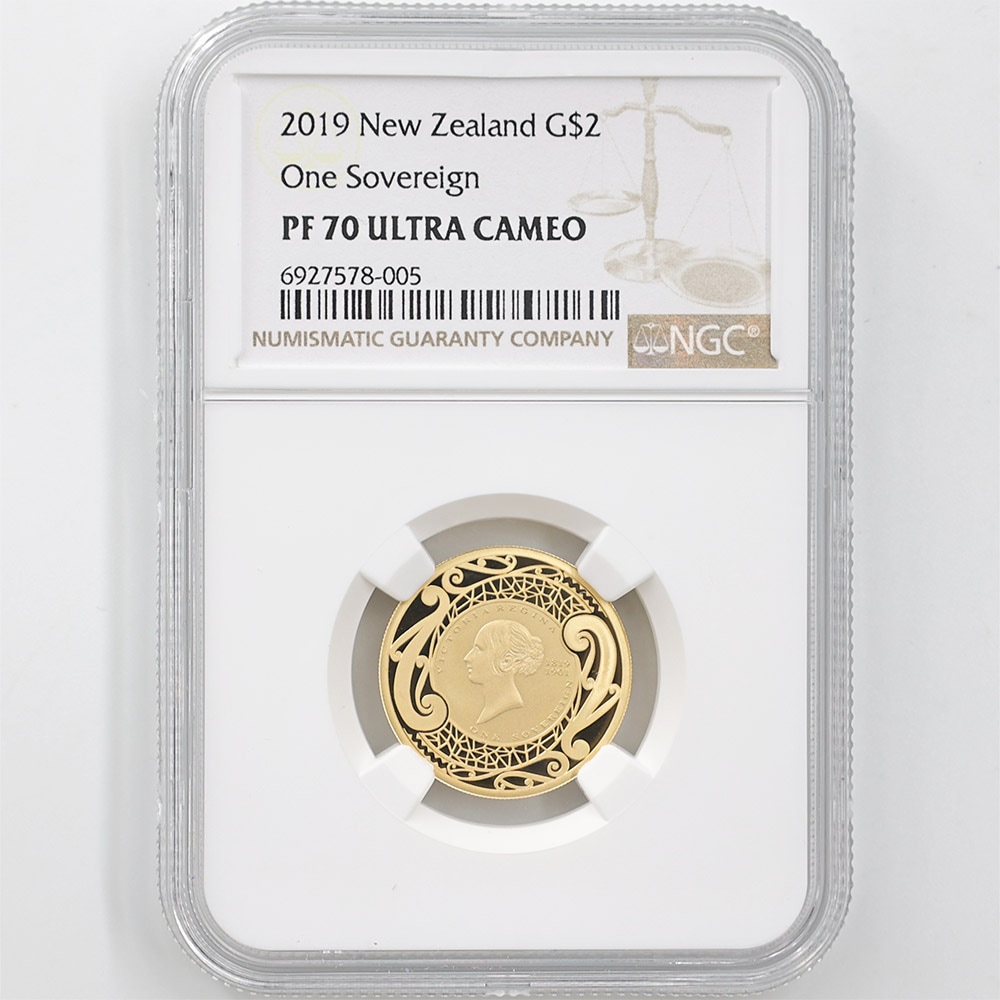 2019 New Zealand 200th Anniversary of Queen Victoria's Birth 2 New Zealand Dollars 8 Grams Gold Proof Coin NGC PF 70 UC